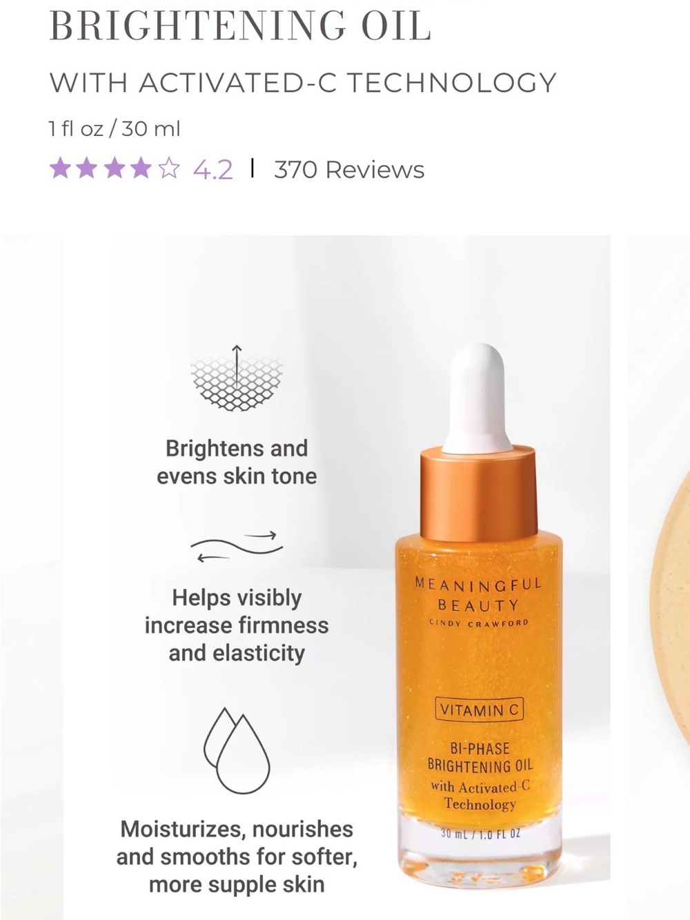 Meaningful Beauty Golden Vitamin C Brightening Oil - Picture 3 of 5